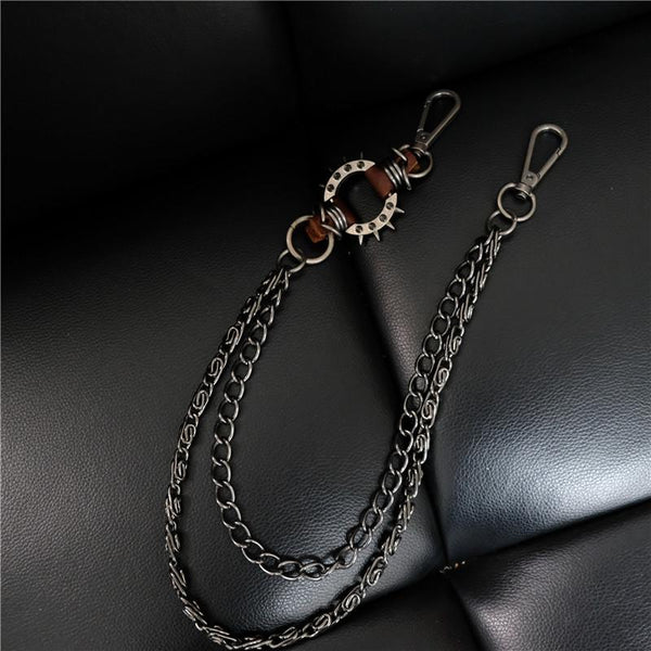 Badass Punk Mens Double Long Biker Wallet CHain Pants CHain Wallet Chain For Men ZJWW00221018