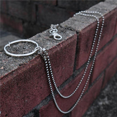 Badass Punk Mens Womens Stainless Steel Double Beaded Pants Chain Wallet Chain For Men