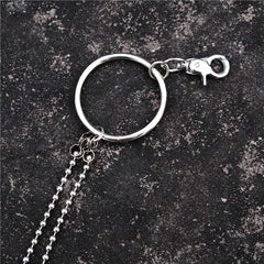 Badass Punk Mens Womens Stainless Steel Double Beaded Pants Chain Wallet Chain For Men