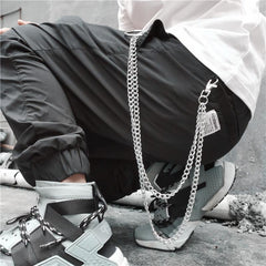 Badass Punk Mens Long Two Layer Pants Chain Long Wallet Chain For Men