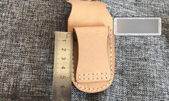 Handmade Black Leather Mens BUICK Lacrosse Car Key Case Beige Regal Car Key Holder with Belt Loop/Belt Clip