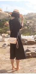 Beige Leather Women Small Handbag Chain Shoulder Bag For Women