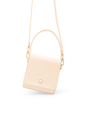 Beige Stylish LEATHER WOMENs Box Handbags Cube SHOULDER BAG Purses FOR WOMEN