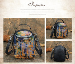 Best Black Gray Leather Womens Phone Shoulder Bag Small Handmade Handbag Purse for Ladies