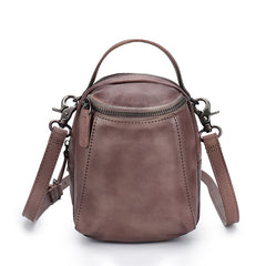 Best Coffee Leather Womens Phone Shoulder Bag Small Handmade Handbag Purse for Ladies