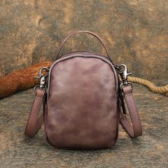 Best Brown Leather Womens Phone Shoulder Bag Small Handmade Handbag Purse for Ladies