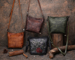 Best Brown Leather Womens Vintage Tote Handbag - Size Detail