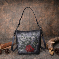 Best Gray Leather Womens Vintage Tote Handbag Handmade Tote Crossbody Purse for Ladies