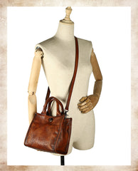 Best Leather Womens Small Handbag Vintage Sqaure Crossbody Purse for Ladies