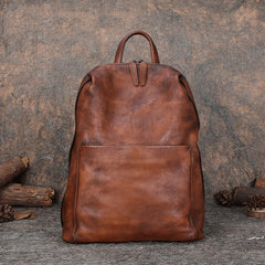 Best Minimalist Coffee Leather Rucksack Womens Vintage School Backpacks Leather Backpack Purse