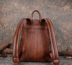 Best Minimalist Black Gray Leather Rucksack Womens - Overall View
