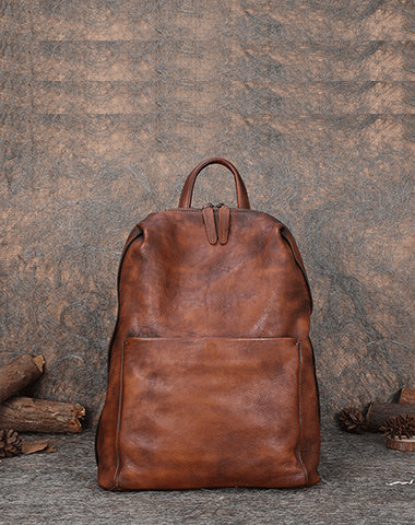 Leather backpack minimalist online