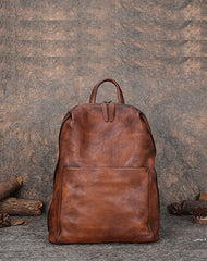Best Minimalist Black Gray Leather Rucksack Womens - Card Slots Detail
