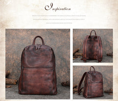 Best Minimalist Black Gray Leather Rucksack Womens - Lifestyle View