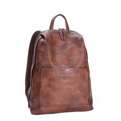 Best Minimalist Black Gray Leather Rucksack Womens - Open Interior