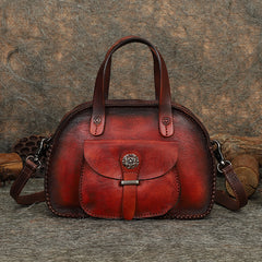 Best Red Leather Womens Vintage Handbag Handmade - Lifestyle View