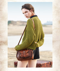 Best Brown Leather Womens Vintage Handbag Handmade Crossbody Purse for Ladies