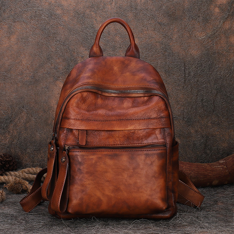 Vintage Leather Women's Backpack Purses Leather Rucksack Bag –  igemstonejewelry