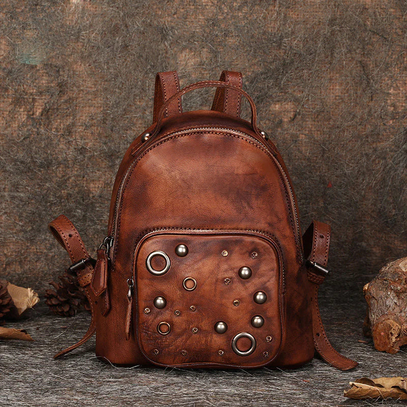 Vintage Leather Backpack Purse for Women, Boho Leather Backpack, Calf Leather  Rucksack, Damen Lederrucksack - Etsy