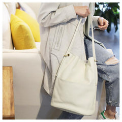 Women Vertical Leather Tote White Soft Leather Tote Shopper Shoulder Tote Bag Purse for Ladies