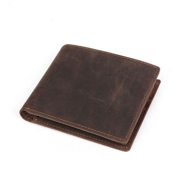 Vintage Bifold Leather Mens Wallet Small Wallet billfold Front Pocket Wallets fo FY00981047
