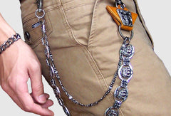 Black biker trucker crown hook wallet Chain for chain wallet biker wallet trucker wallet