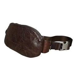 Black Cool Leather Men Fanny Pack Waist Bags Hip Pack Coffee Chest Bag Belt Bag Bumbag for Men