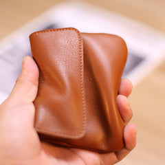 Brown Cute Women Leather Card Wallet Mini Coin Wallets Slim Brown Card Holder Wallets For Women