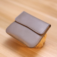 Gray Cute Women Leather Card Wallet Mini Coin Wallets Slim Gray Card Holder Wallets For Women