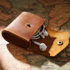 Black Small Card Holder Leather Men's Wallet Coin Holder Brown Charge Holder Small Wallet For Men