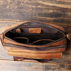 Black LEATHER MEN'S Small Side bag Brown Side Bag MESSENGER BAG Brown Courier Bag FOR MEN