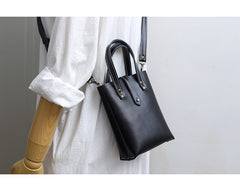 Black LEATHER Small Cute HandBag WOMEN SHOULDER BAG Small Crossbody Purse FOR WOMEN