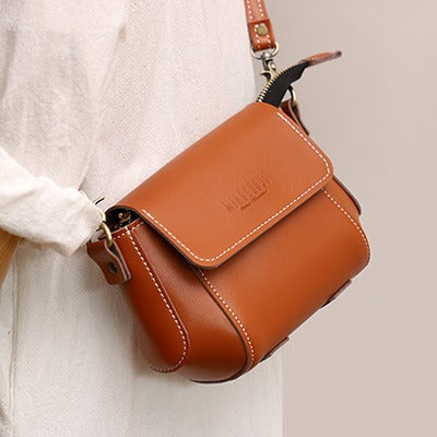 Brown LEATHER Small Cute Side Bag WOMEN SHOULDER BAG Small Crossbody Purse FOR WOMEN