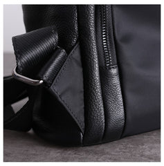 Black Leather Satchel Backpack Womens Cute School Backpack Purse Black Leather Travel Rucksack for Ladies
