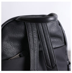 Black Leather Satchel Backpacks Womens Cute School Backpack Purse Black Leather College Rucksack for Ladies