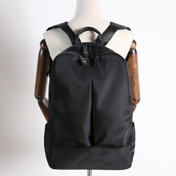 Black Nylon Backpack Womens 14 inches School - Back View