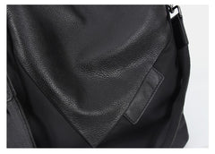 Black Nylon Backpack Womens Convertible Backpacks Purse Nylon Leather Travel Rucksack for Ladies