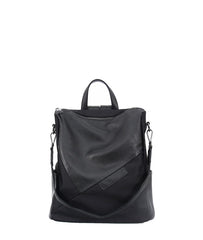 Black Nylon Backpack Womens Convertible Backpacks Purse Nylon Leather Travel Rucksack for Ladies