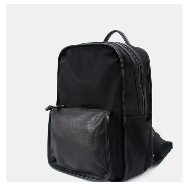 Black Nylon Backpack Womens School Backpack Purse - Back View
