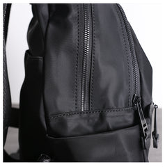 Black Nylon Backpack Womens Travel Backpack Purse Black Nylon School Rucksack for Ladies