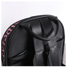 Black Nylon Graphic Satchel Backpack Womens School Backpacks Purse Nylon Travel Rucksack for Ladies