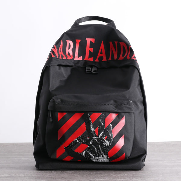 Black Nylon Graphic Satchel Backpack Womens School Backpacks Purse Nylon Travel NB03881145