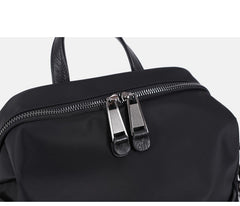 Black Nylon Satchel Backpack Womens Convertible School Backpacks Purse Nylon Travel Rucksack for Ladies