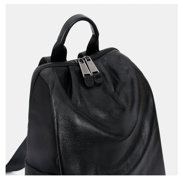 Black Nylon Satchel Backpack Womens Cute School Backpack Purse Black Nylon Leath NB02581121