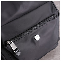 Black Nylon Satchel Backpack Womens School Backpacks Purse Nylon Leather Travel Rucksack for Ladies