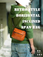 Fashion Simple Black Small Leather Men Side Bag Tan Messenger Bag Courier Bag For Men