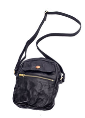 Cool Black Leather Men Small Vertical Messenger Bags Brown Side Bag Courier Bag For Men