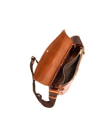 Vintage Black Leather Men Small Brown Side Bag Black Messenger Bags Courier Bag For Men