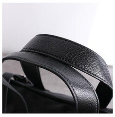 Womens Nylon Leather Tote Handbag Vertical Womens Black Nylon Shoulder Travel Purse Nylon Work Purse for Ladies