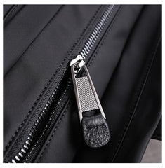 Womens Nylon Leather Tote Handbag Vertical Womens Black Nylon Shoulder Travel Purse Nylon Work Purse for Ladies